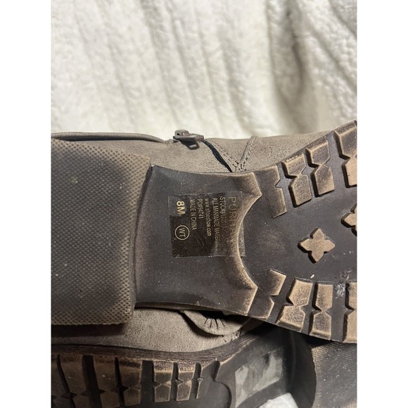 HOT TOMATO Grey Brown Zip Up Western Style Bootie Boot Size 8M Dance Country - Picture 8 of 8